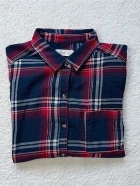 Hollister Flannel Red & White Large